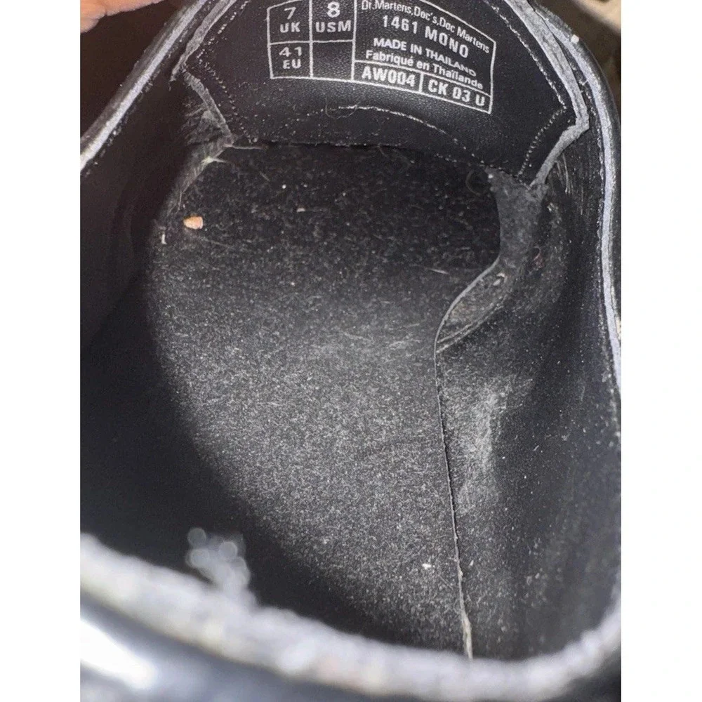 Dr Martens Oxford Shoes Mens Size 8 Us 1461 Mono Black Smooth Leather Dress